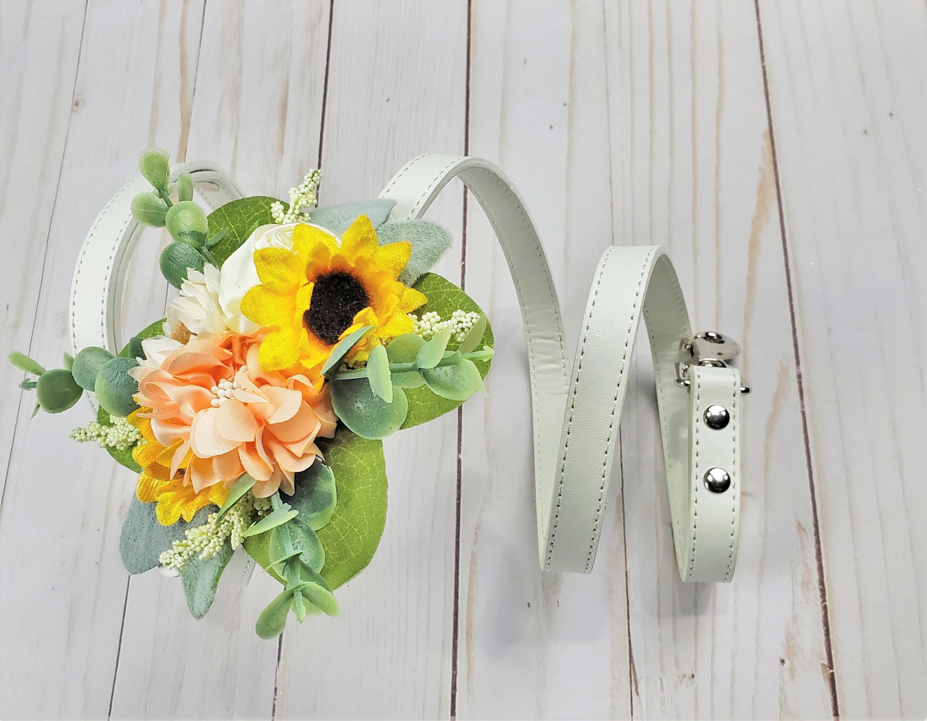 Sunflower Succulent Wedding Leash and Collar | The Toto | 8 Color Choices